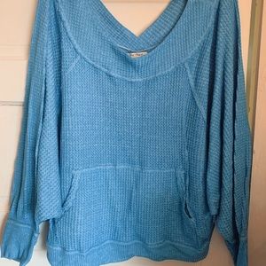 We The Free blue waffle shirt